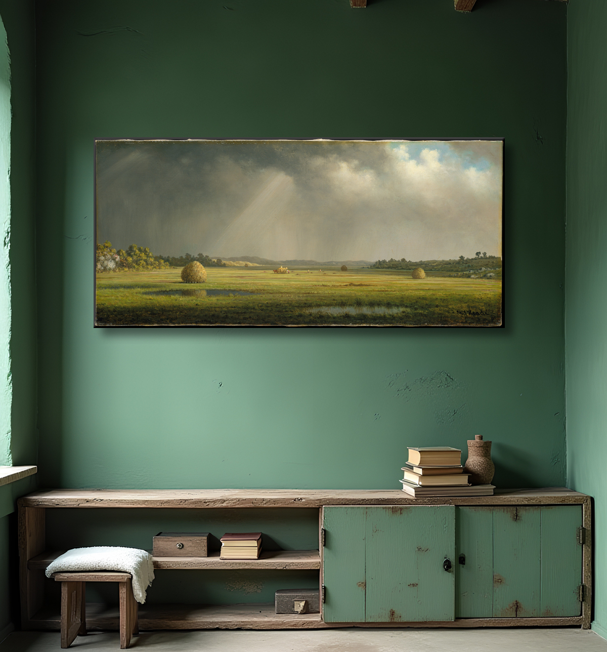 Reproduction Prairies de Newburyport de Martin Johnson Heade avec decor