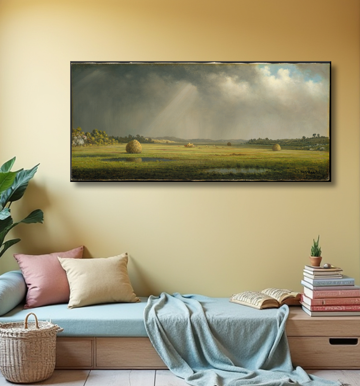 Reproduction Prairies de Newburyport de Martin Johnson Heade avec decor