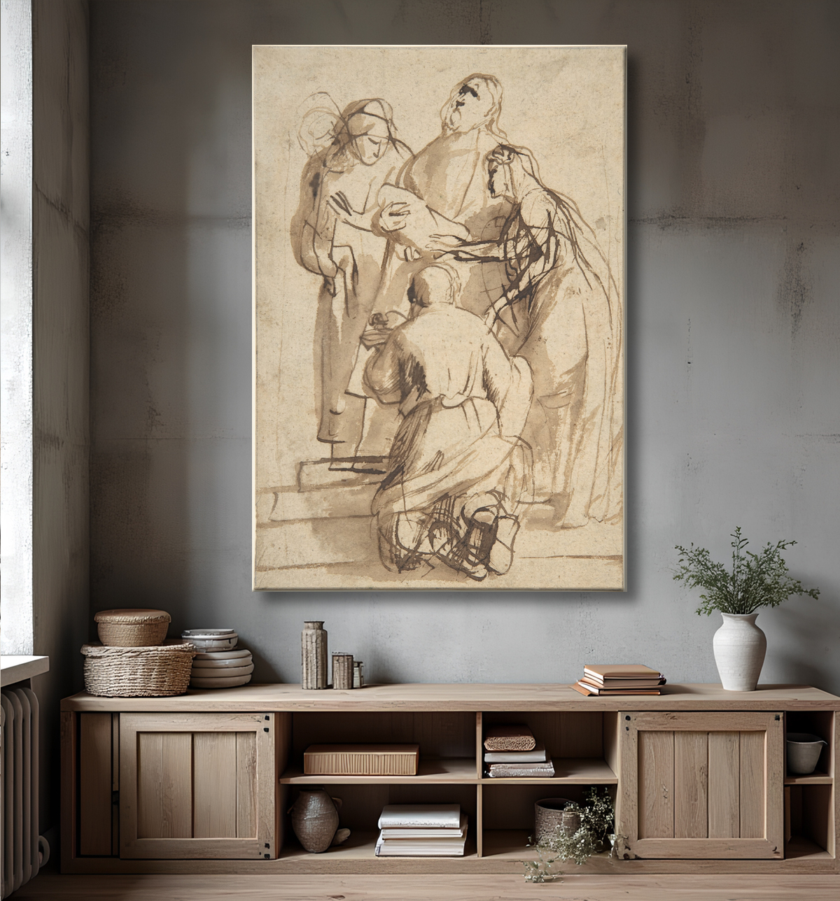 Reproduction Présentation au Temple de Peter Paul Rubens avec decor