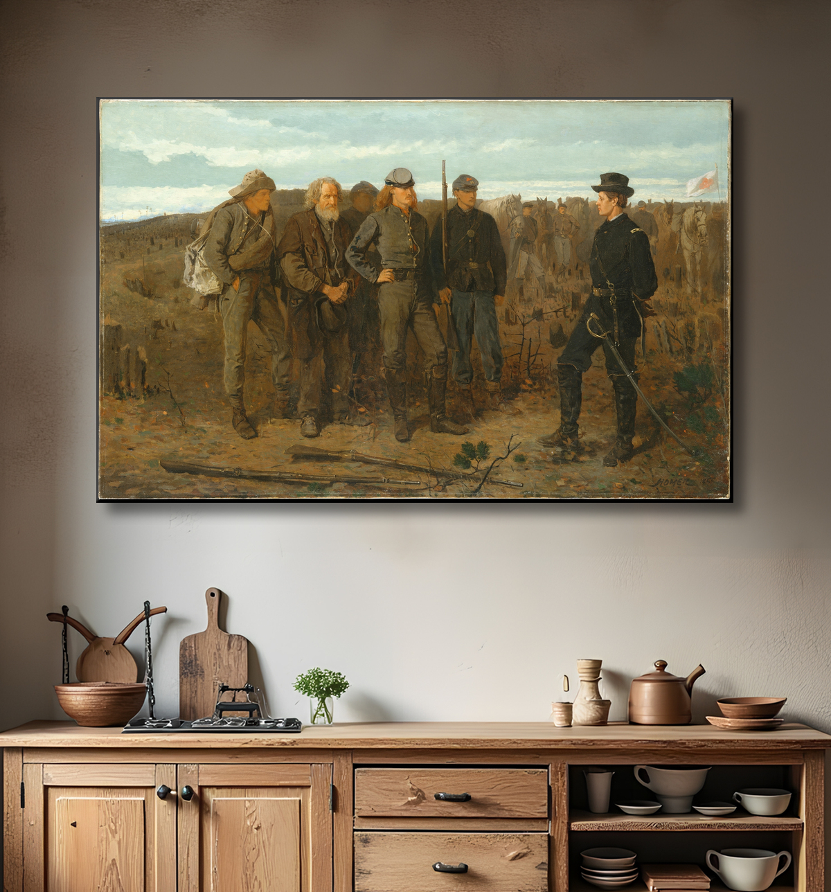 Reproduction Prisonniers du front de Winslow Homer avec decor