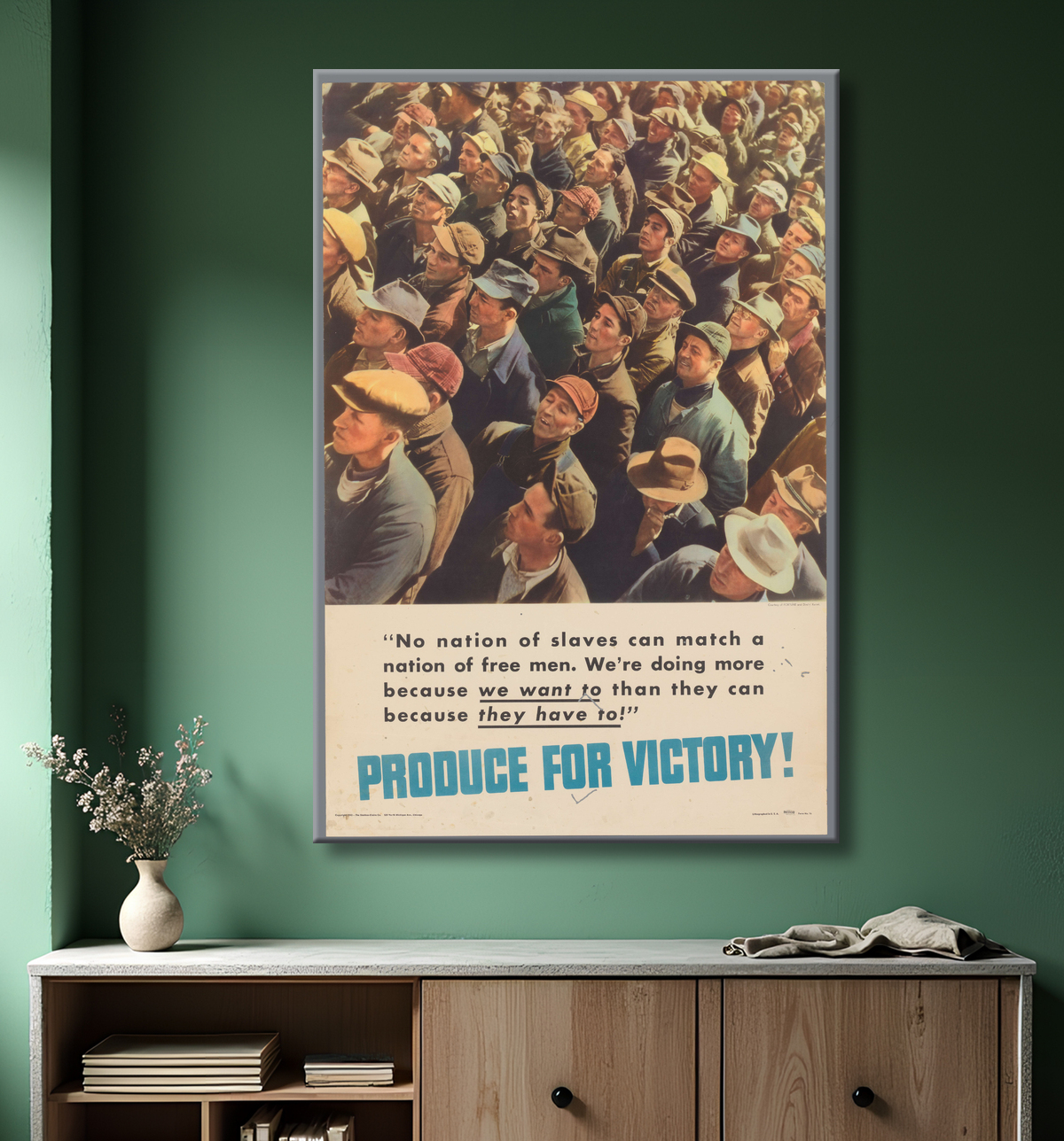 Reproduction Produire pour la victoire ! de Dmitri Kessel avec decor