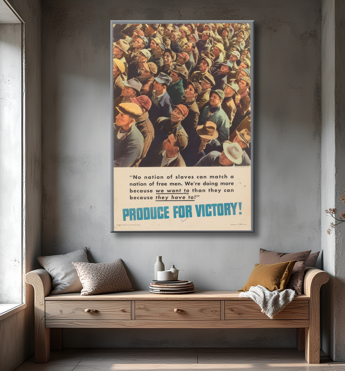 Reproduction Produire pour la victoire ! de Dmitri Kessel avec decor
