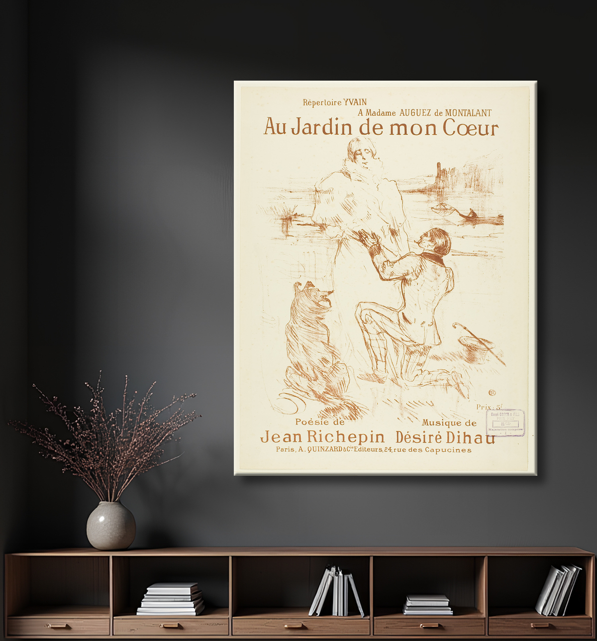 Reproduction Proposition (première assiette) de Henri de Toulouse-Lautrec avec decor
