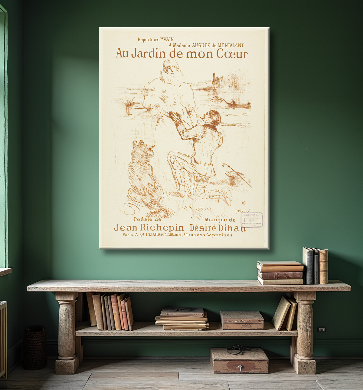 Reproduction Proposition (première assiette) de Henri de Toulouse-Lautrec avec decor