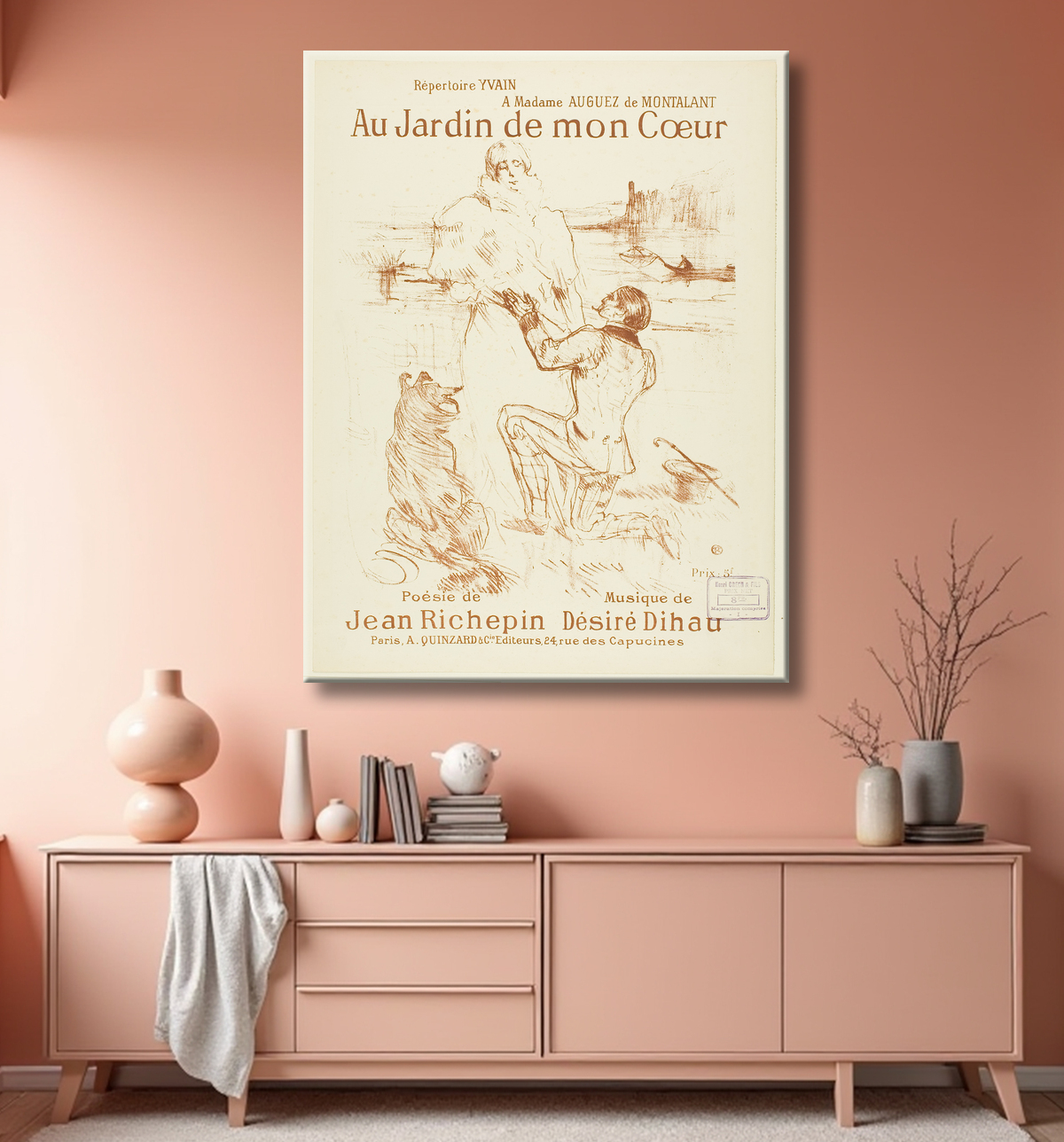 Reproduction Proposition (première assiette) de Henri de Toulouse-Lautrec avec decor
