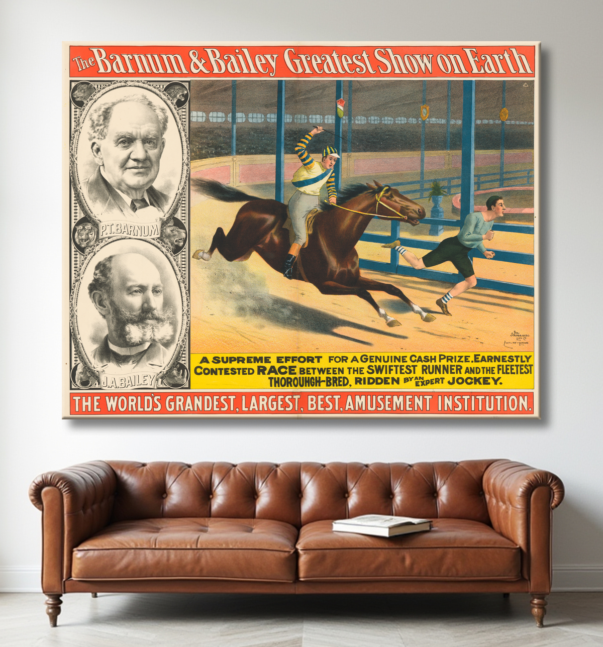 Reproduction PT Barnum et James Bailey de Strobridge Lithography Company, 1867 - 1961 avec decor