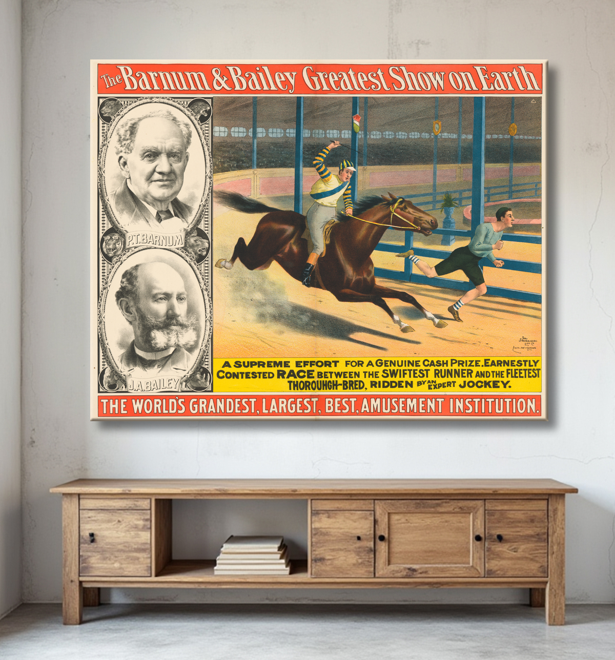 Reproduction PT Barnum et James Bailey de Strobridge Lithography Company, 1867 - 1961 avec decor