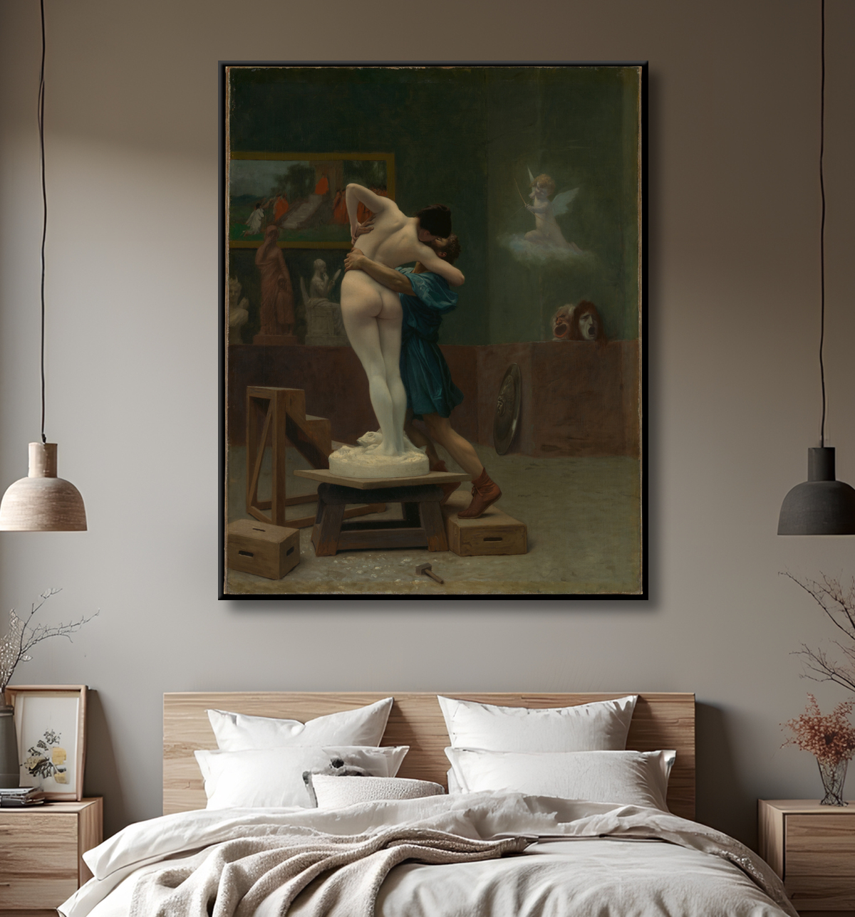 Reproduction Pygmalion et Galatée de Jean-Léon Gérôme avec decor