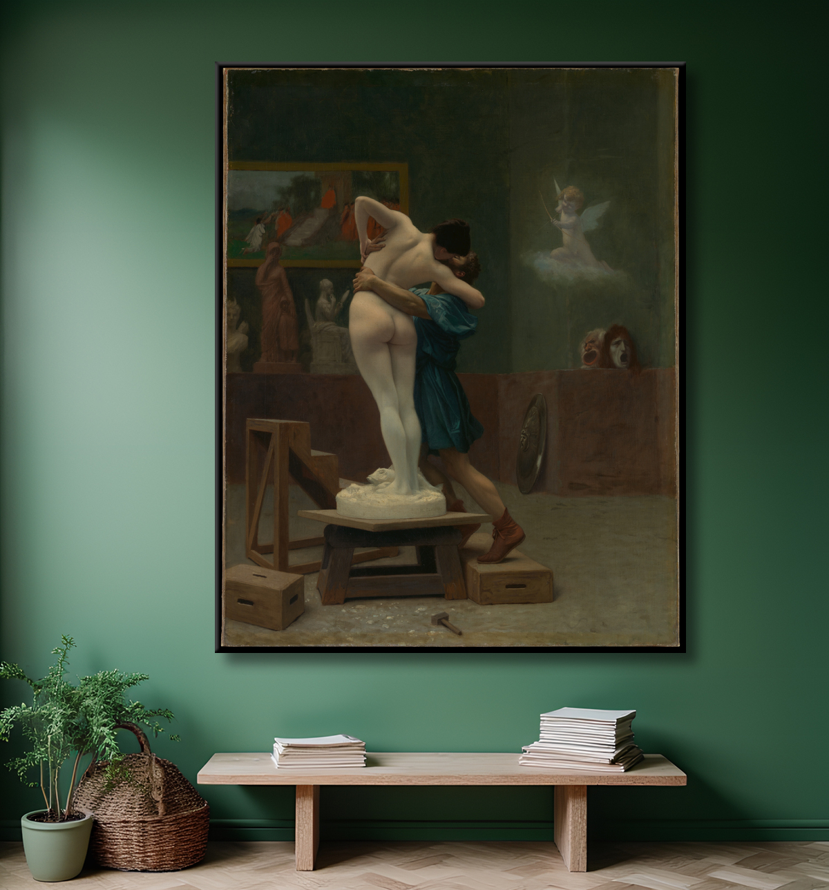 Reproduction Pygmalion et Galatée de Jean-Léon Gérôme avec decor