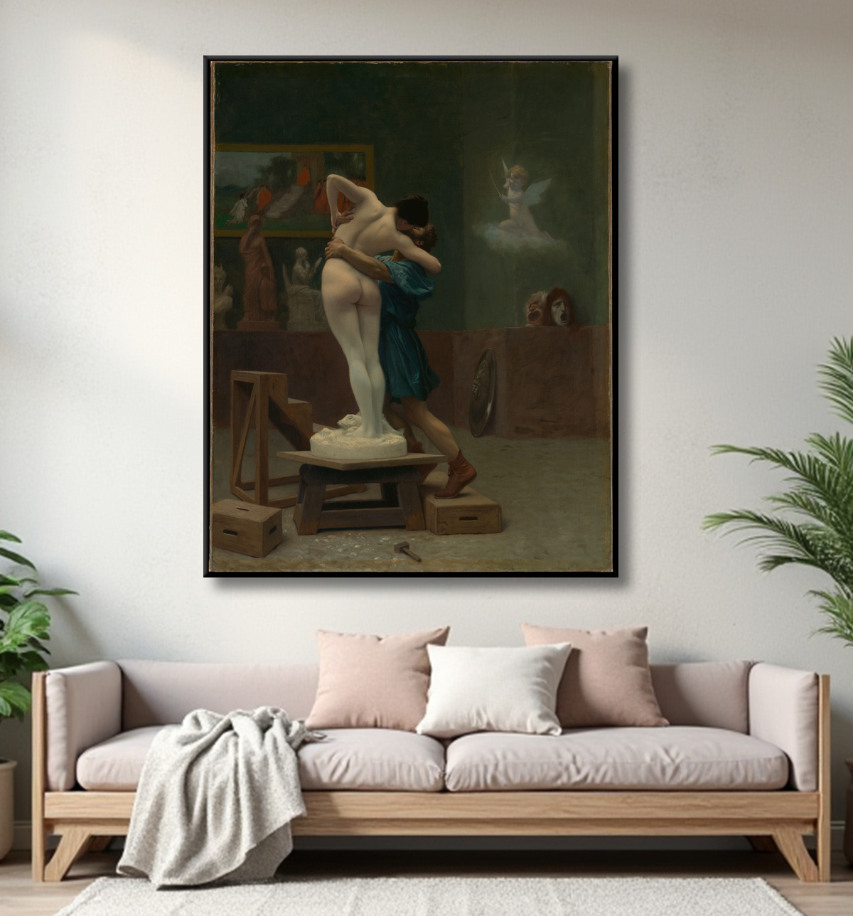 Reproduction Pygmalion et Galatée de Jean-Léon Gérôme avec decor