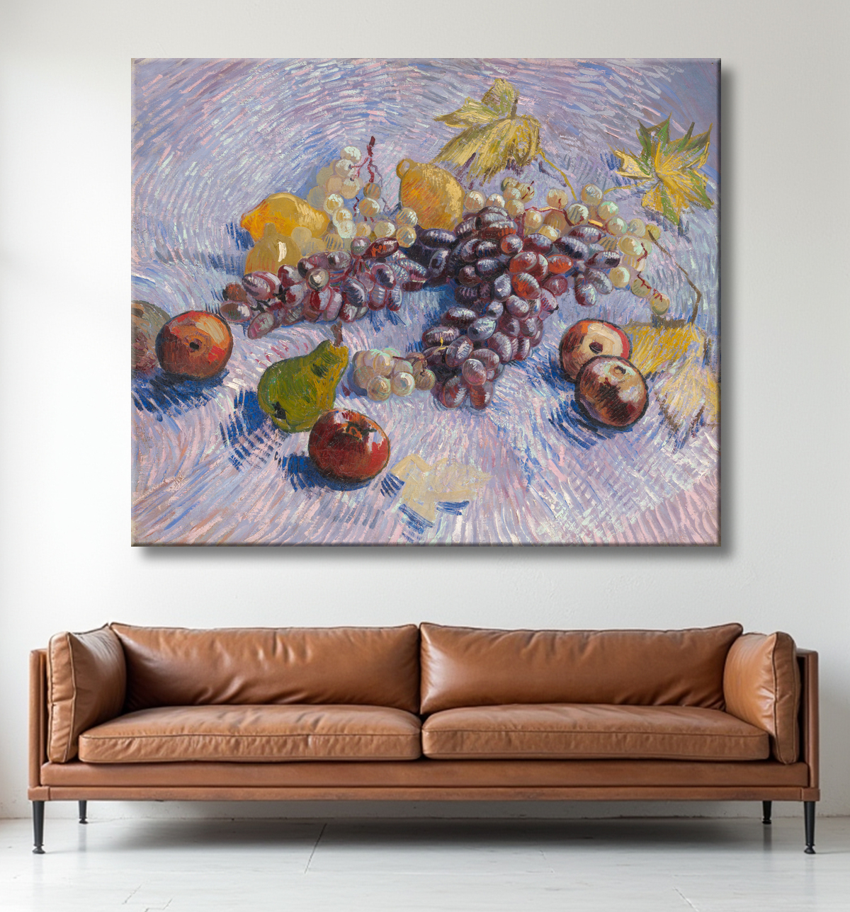 Reproduction Raisins, citrons, poires et pommes de Vincent van Gogh avec decor