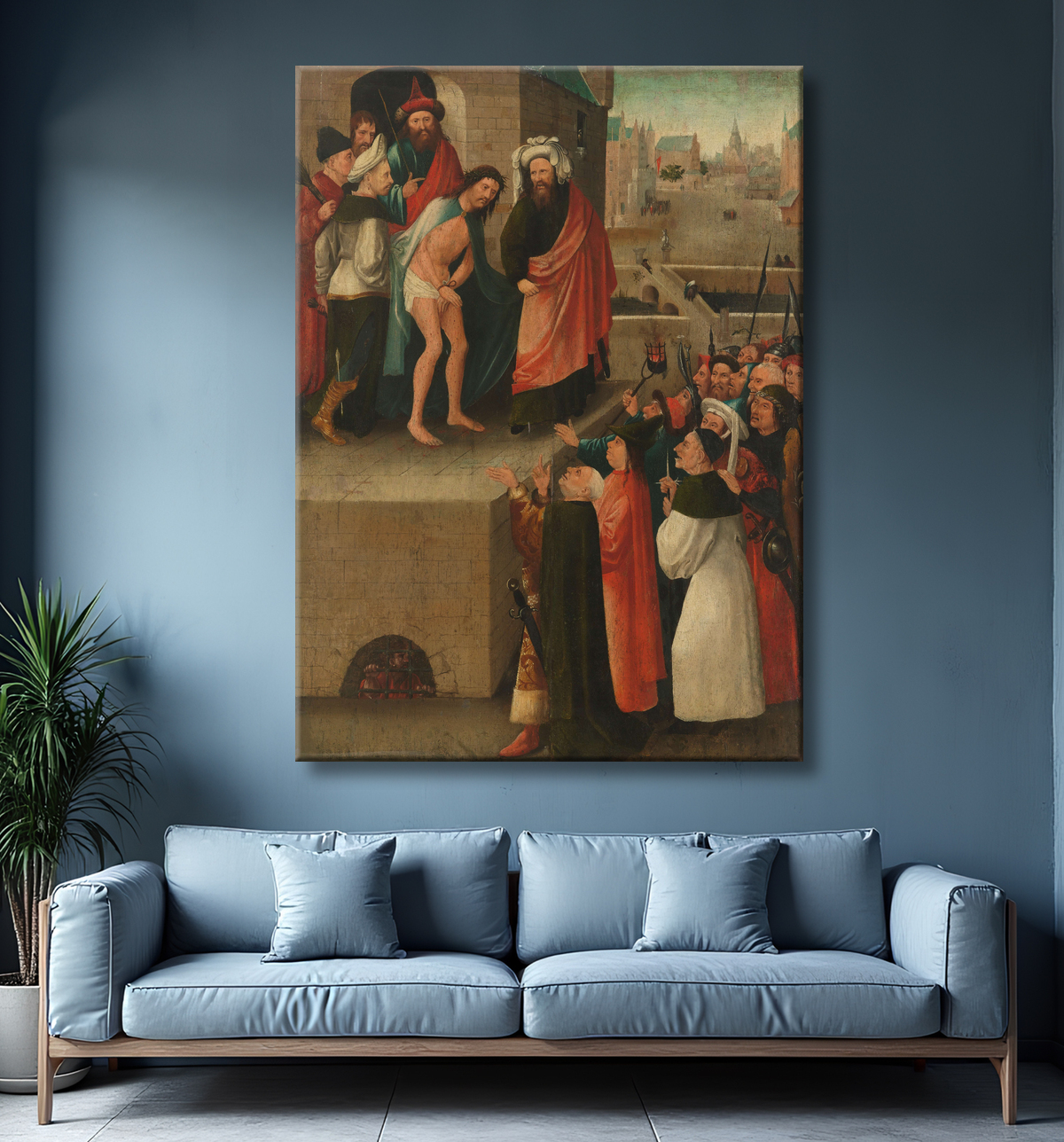 Reproduction Regarde l'homme de Jheronimus Bosch avec decor