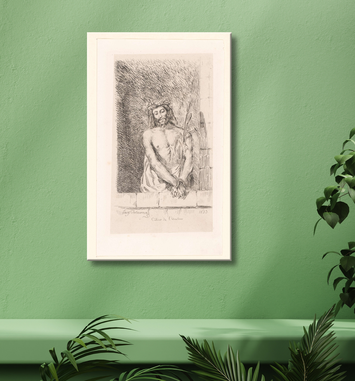 Reproduction Regarde l'homme de Eugène Delacroix avec decor