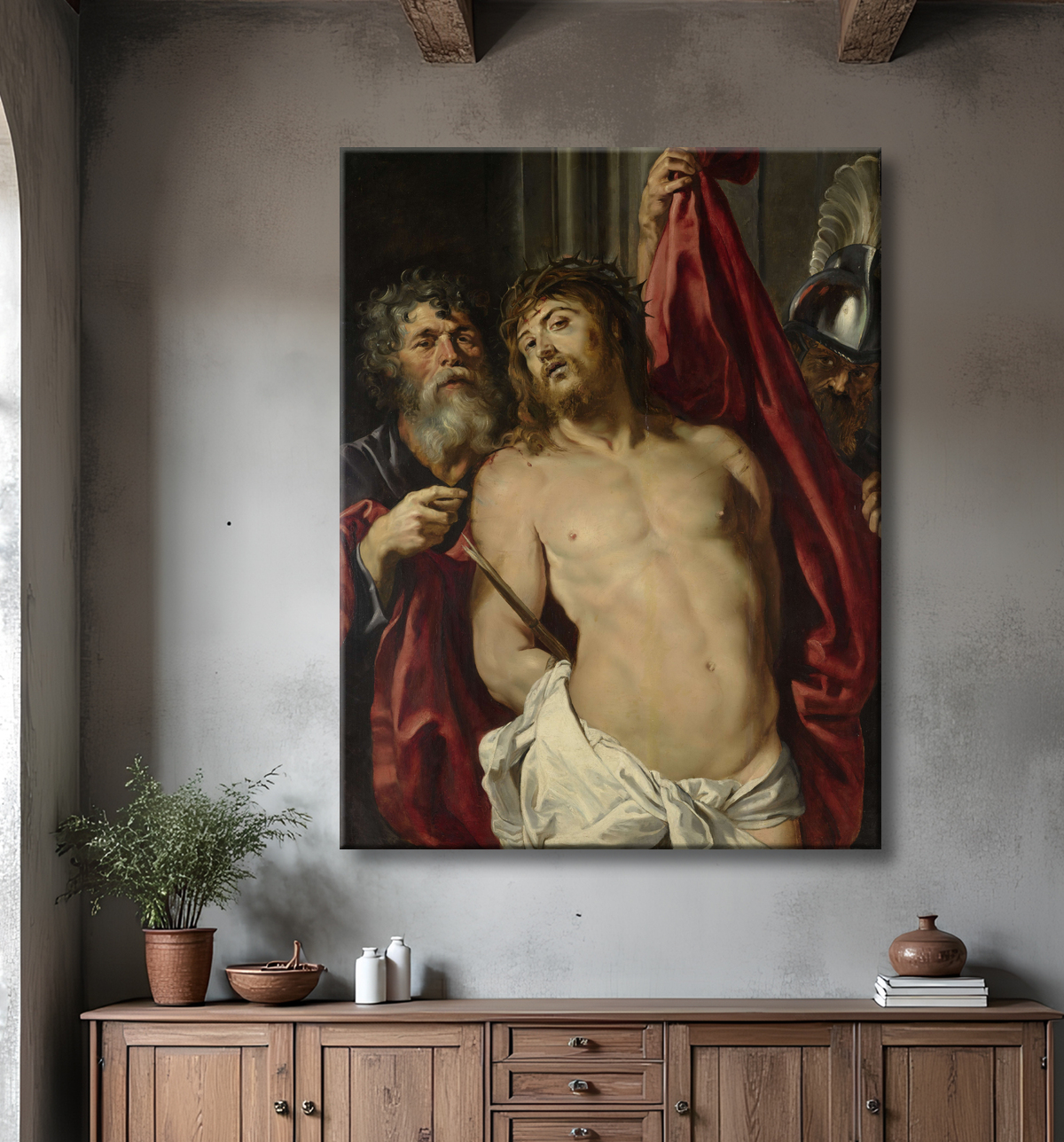 Reproduction Regarde l'homme de Peter Paul Rubens avec decor