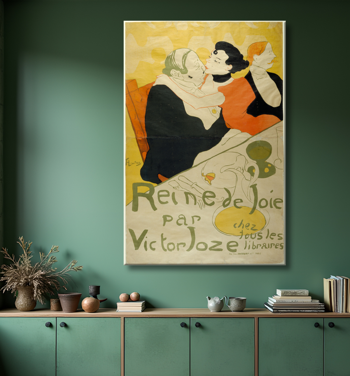 Reproduction Reine de Joie de Henri de Toulouse-Lautrec avec decor