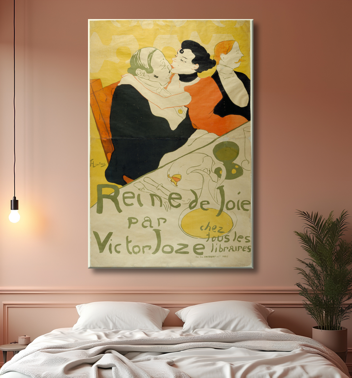 Reproduction Reine de Joie de Henri de Toulouse-Lautrec avec decor