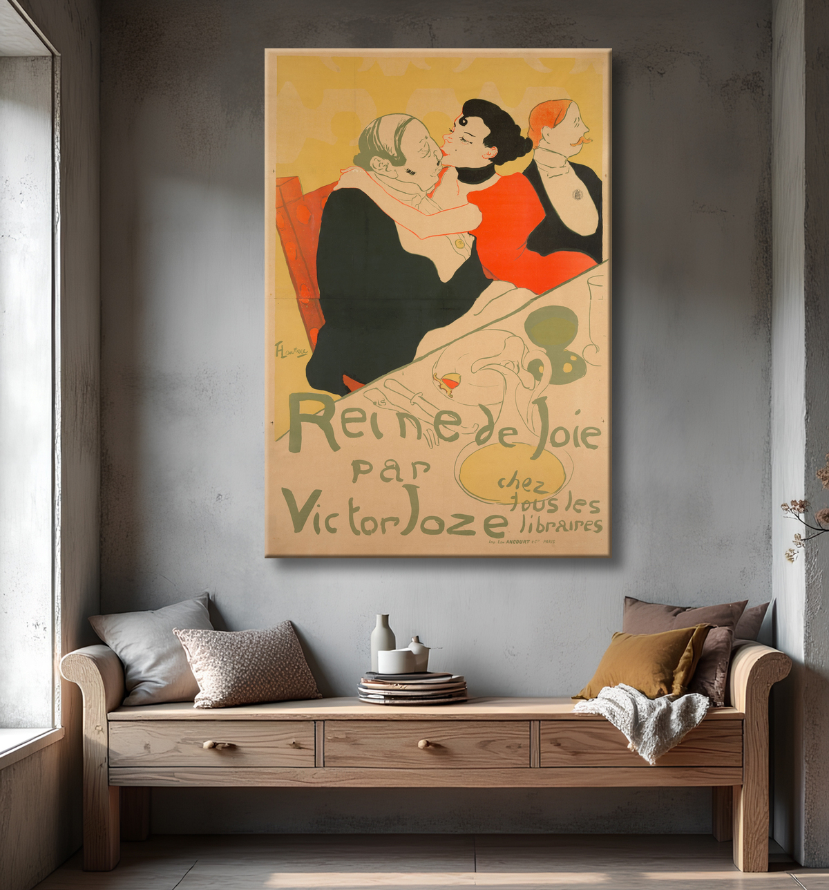 Reproduction Reine de Joie de Henri de Toulouse-Lautrec avec decor