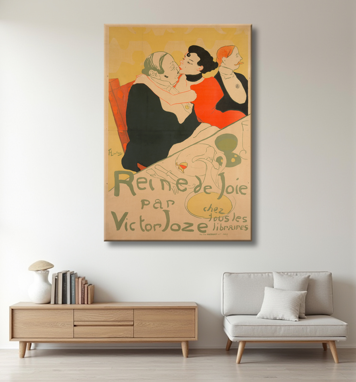 Reproduction Reine de Joie de Henri de Toulouse-Lautrec avec decor