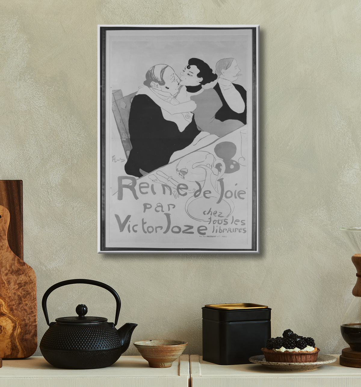 Reproduction Reine De Joie de Henri de Toulouse-Lautrec avec decor