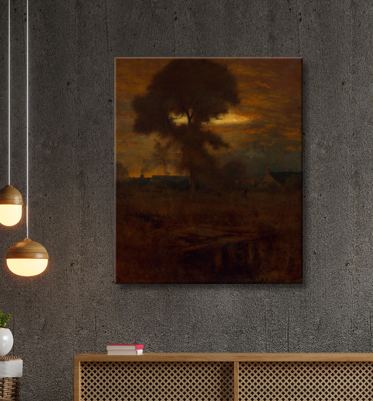 Reproduction Rémanence de George Inness avec decor