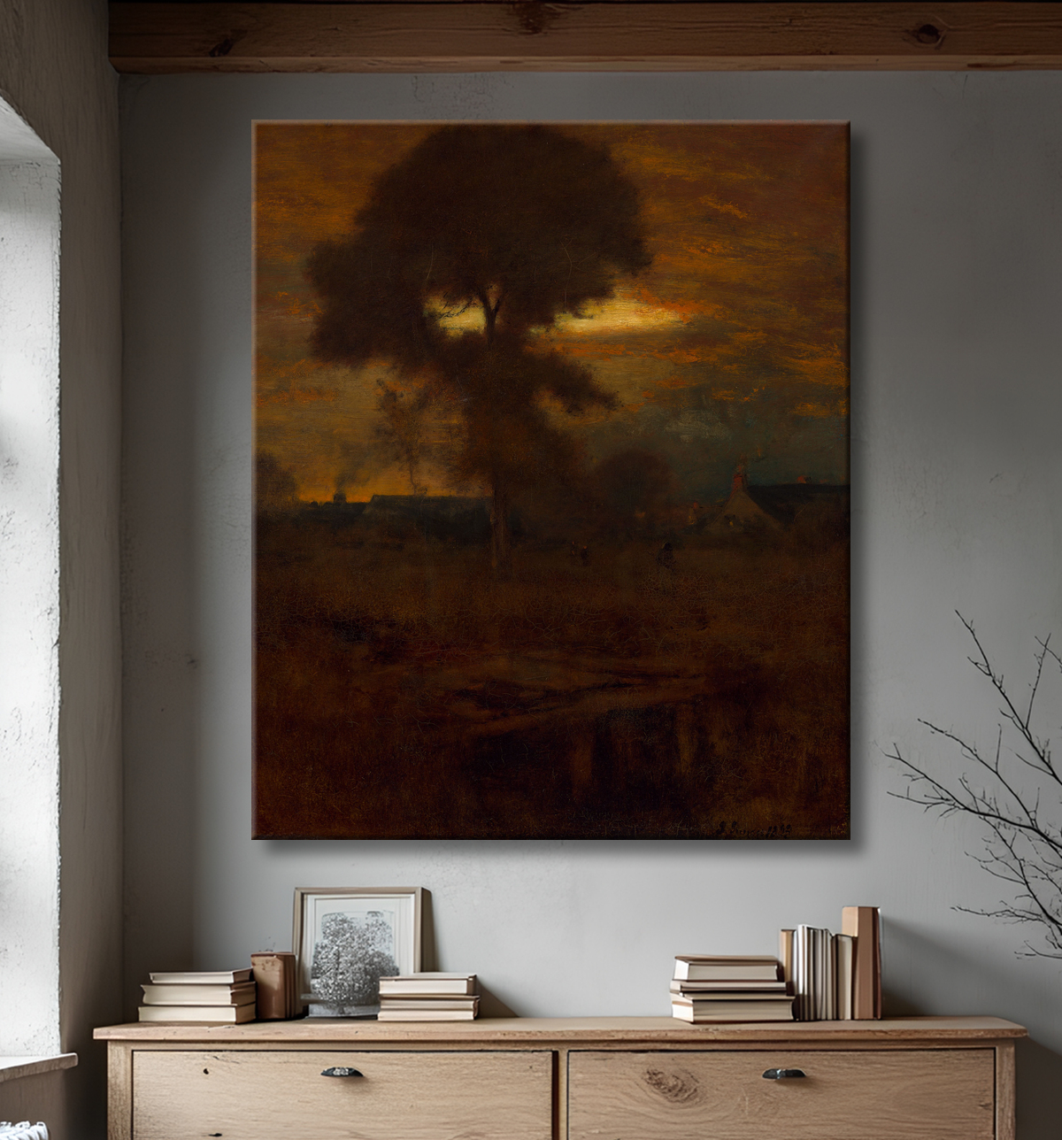 Reproduction Rémanence de George Inness avec decor
