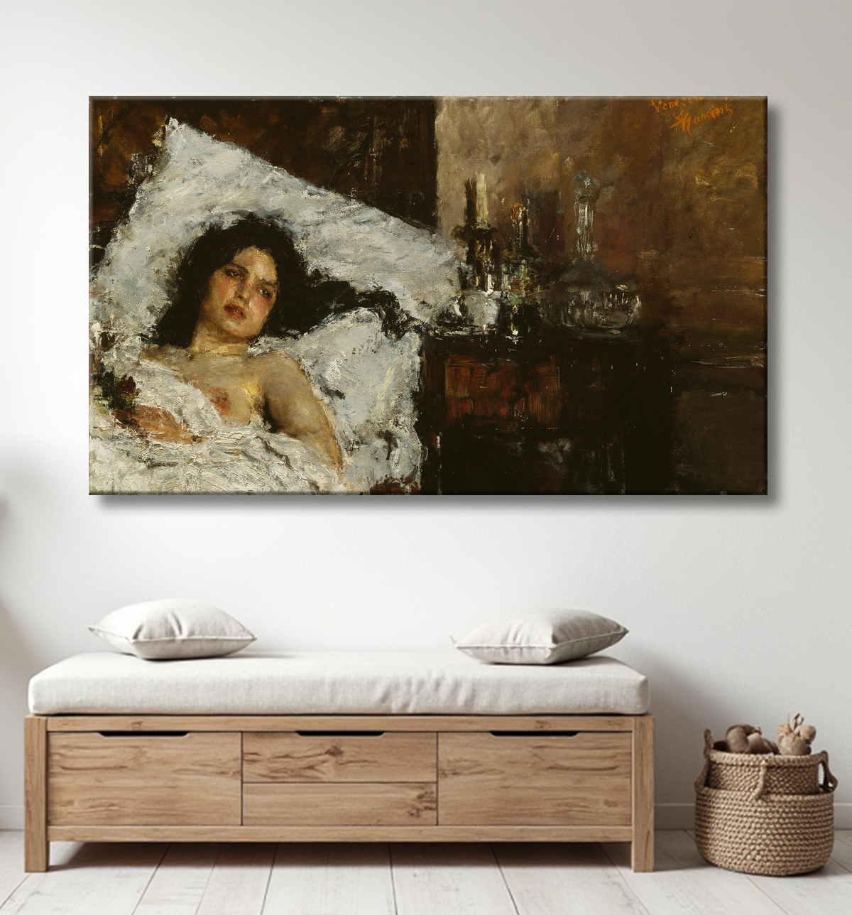 Reproduction Repos de Antonio Mancini avec decor
