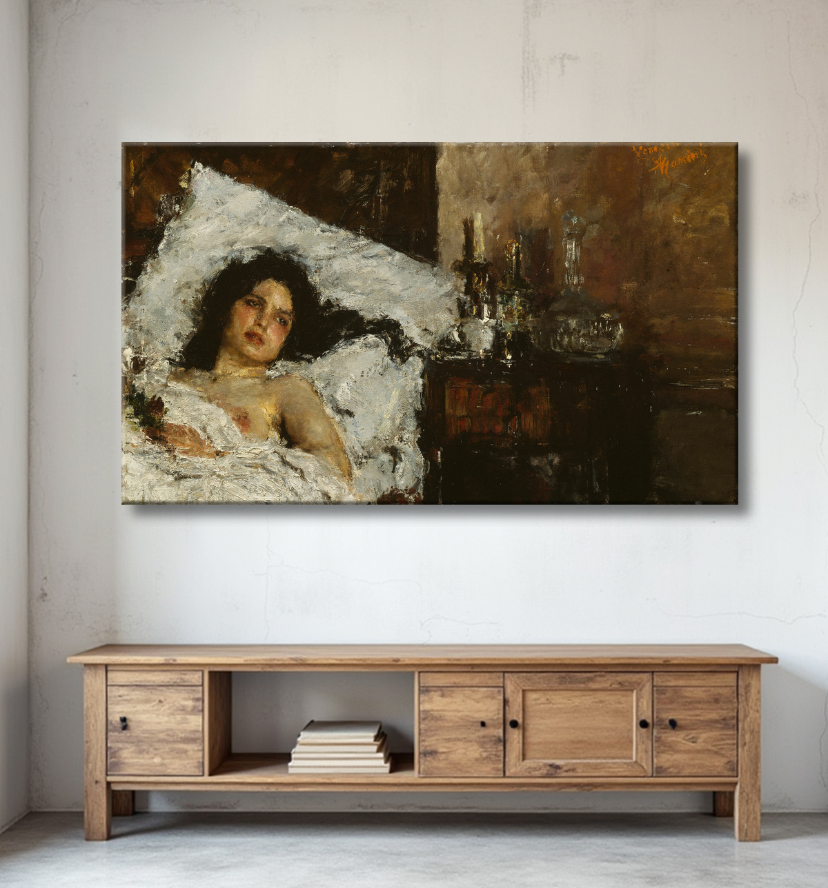 Reproduction Repos de Antonio Mancini avec decor