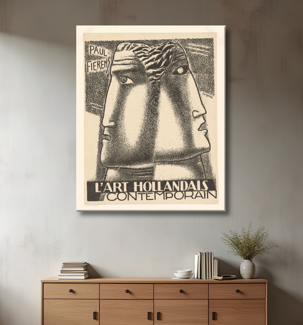 Reproduction Reproduction couverture de livre illustré "l'Art Hollandais contemporain" de Paul Fierens de Leo Gestel avec decor