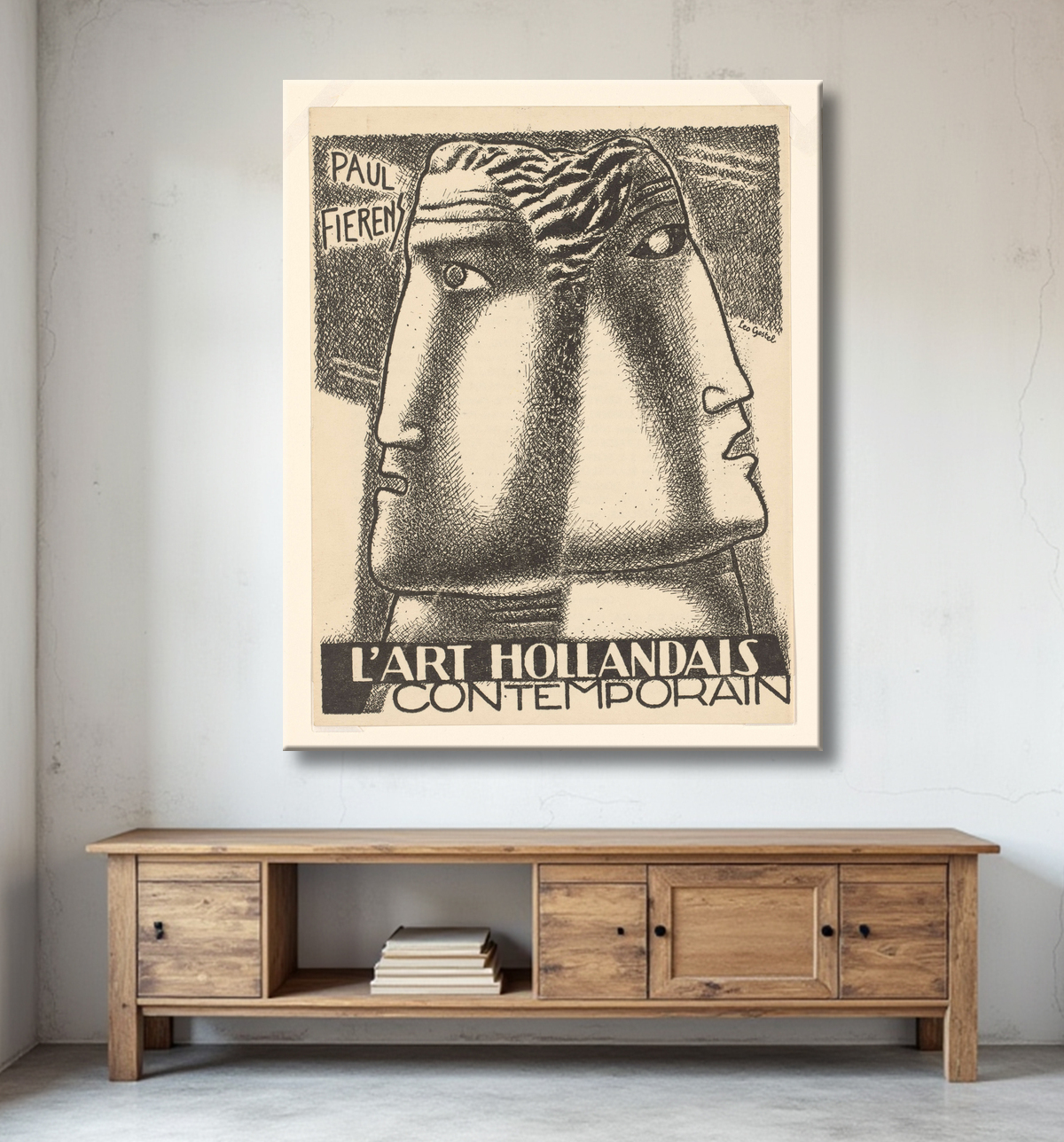Reproduction Reproduction couverture de livre illustré "l'Art Hollandais contemporain" de Paul Fierens de Leo Gestel avec decor