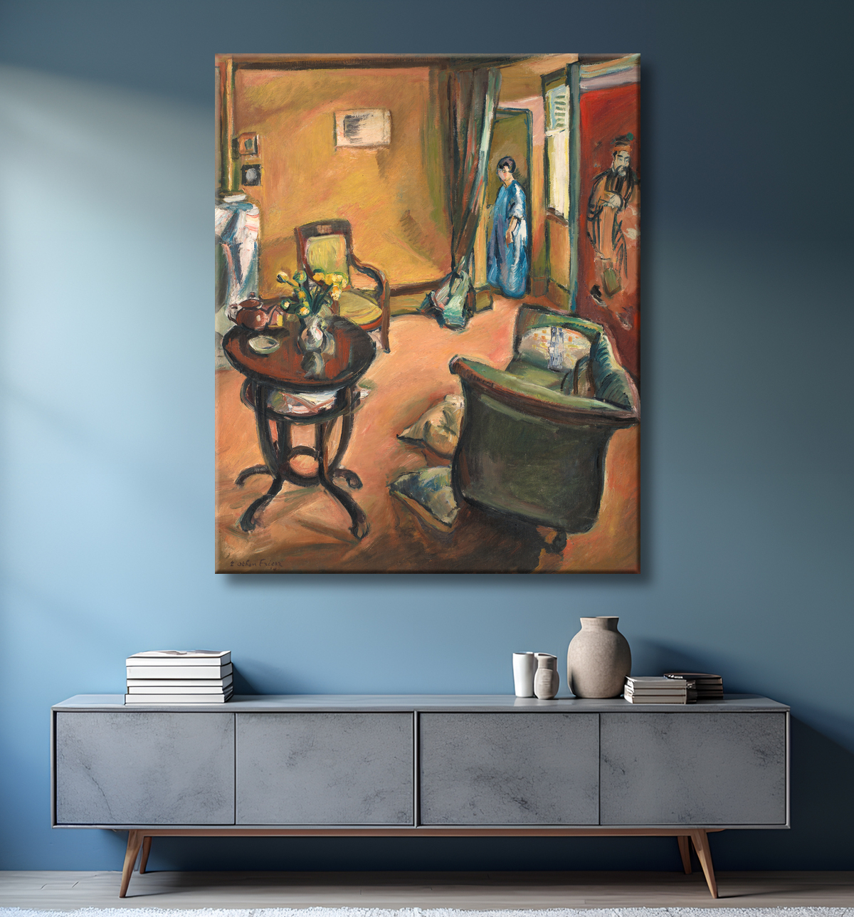 Reproduction Interior de Friesz, Emile Othon avec decor