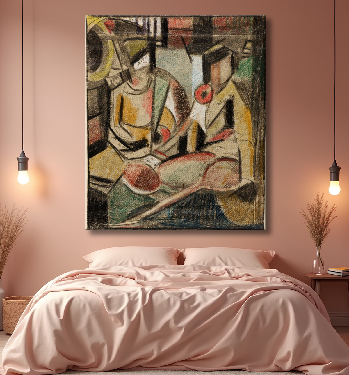 Reproduction Résumé--Deux femmes avec des raquettes de tennis de Carl Newman, born Philadelphia, PA 1858-died Abington, PA 1932 avec decor