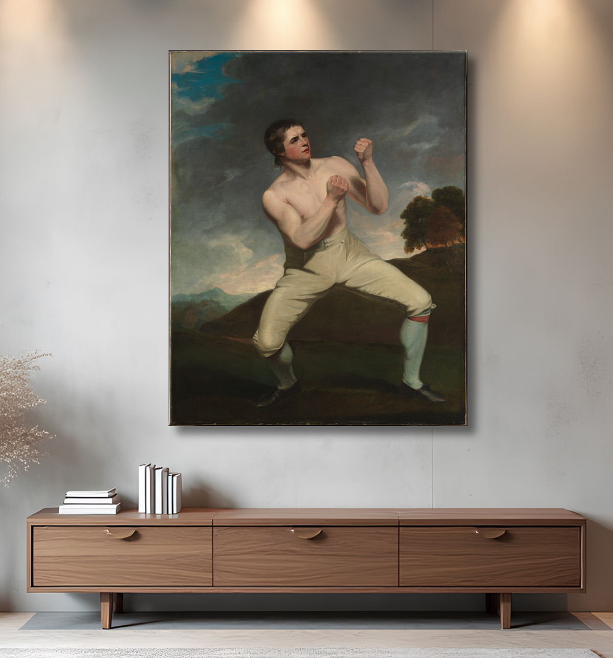 Reproduction Richard Humphreys, le boxeur de John Hoppner avec decor