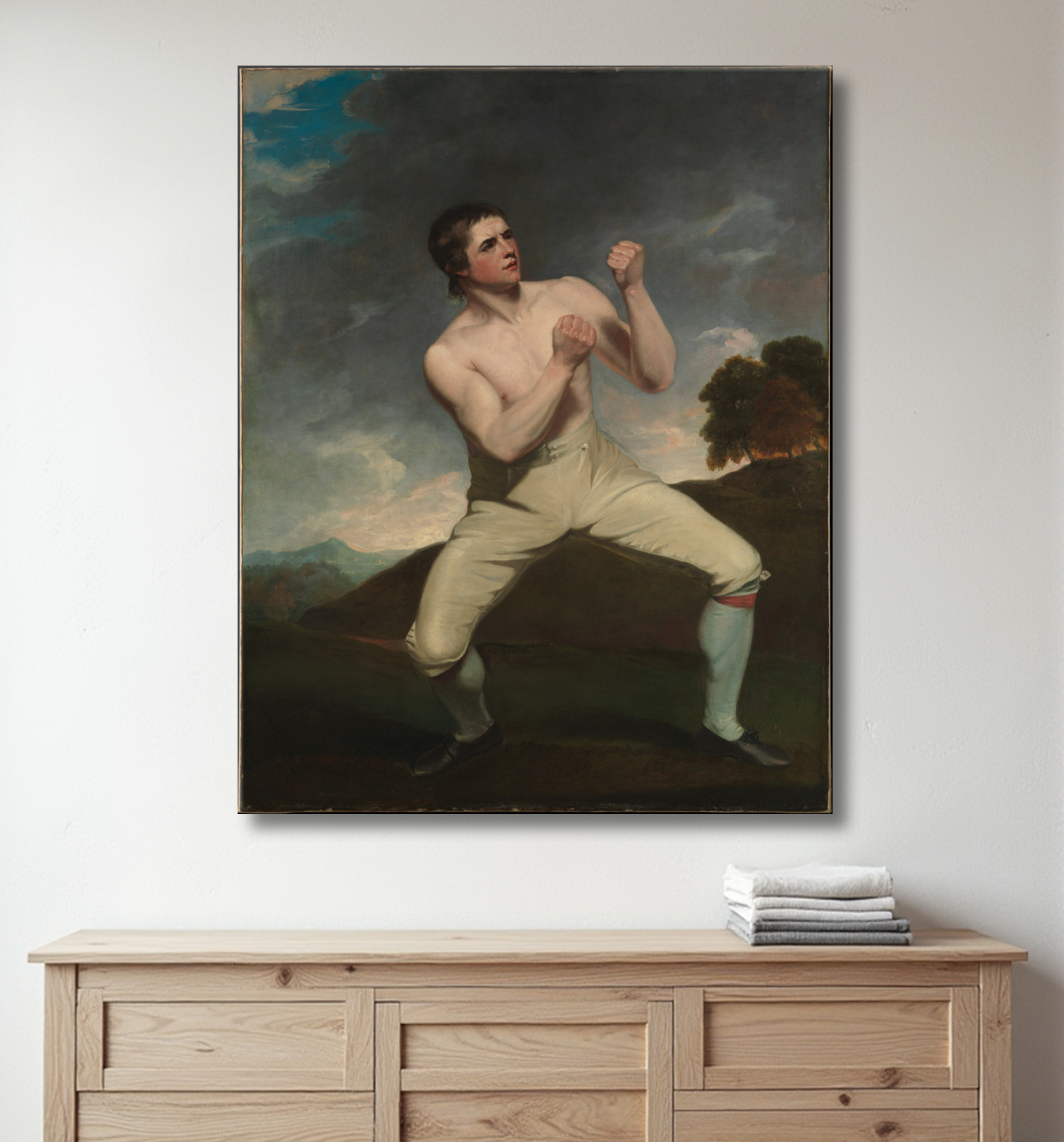 Reproduction Richard Humphreys, le boxeur de John Hoppner avec decor