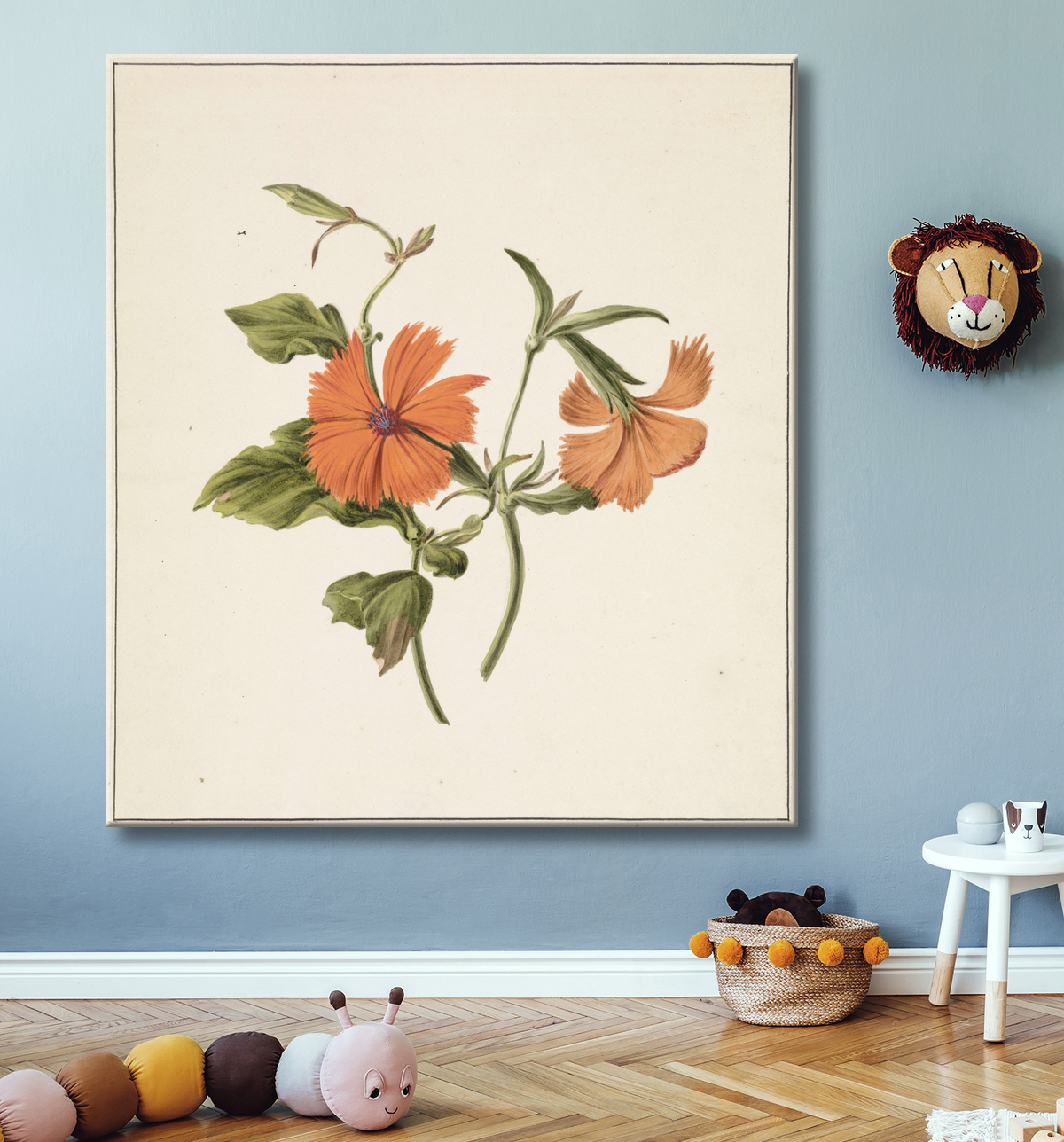 Reproduction Rose chinoise jaune (Rosa Chinensis Lutea) de M. de Gijselaar avec decor