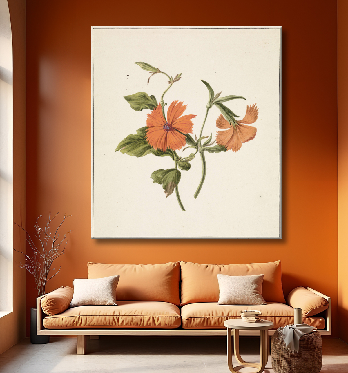 Reproduction Rose chinoise jaune (Rosa Chinensis Lutea) de M. de Gijselaar avec decor