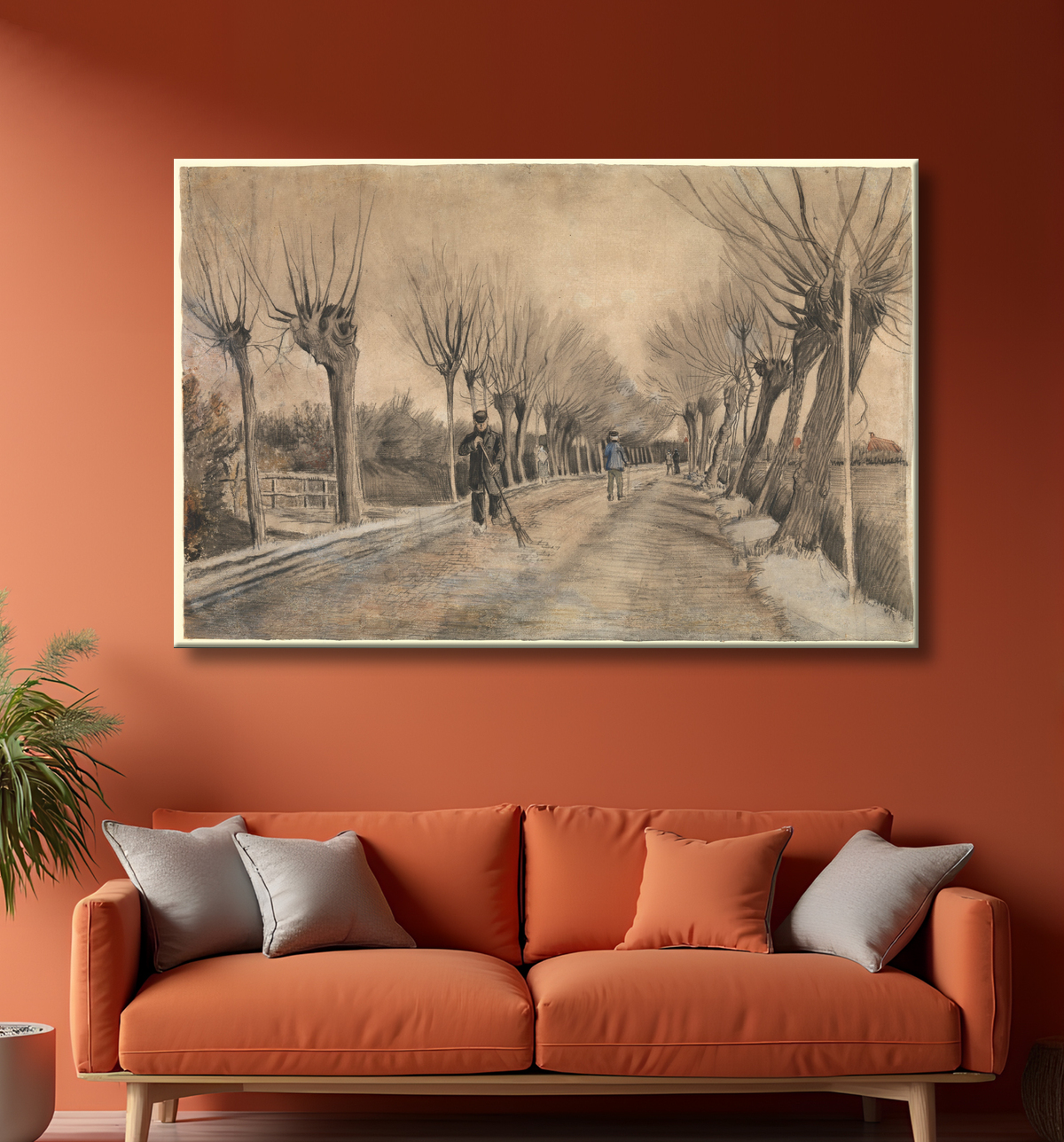 Reproduction Route à Etten de Vincent van Gogh avec decor