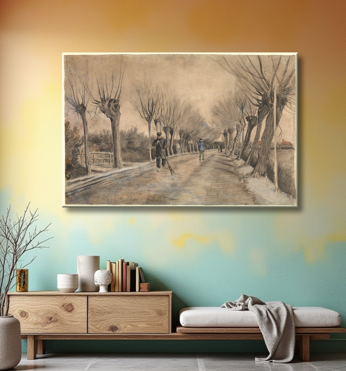 Reproduction Route à Etten de Vincent van Gogh avec decor