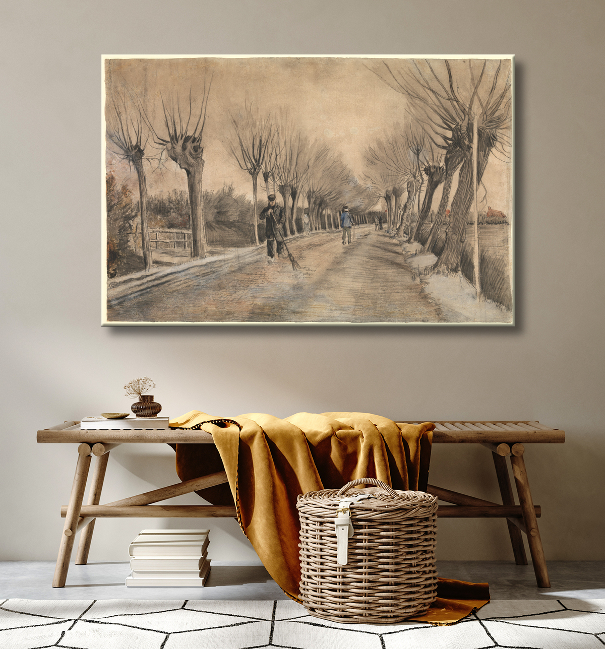 Reproduction Route à Etten de Vincent van Gogh avec decor