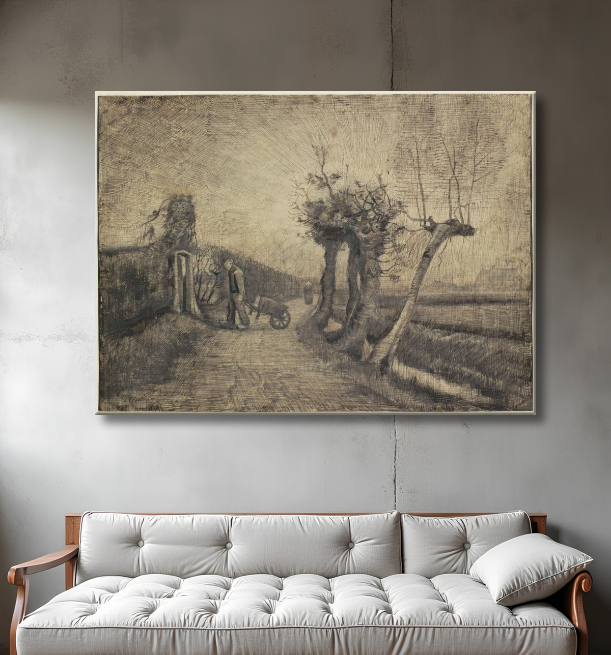 Reproduction Route derrière le jardin du presbytère à Nuenen de Vincent van Gogh avec decor