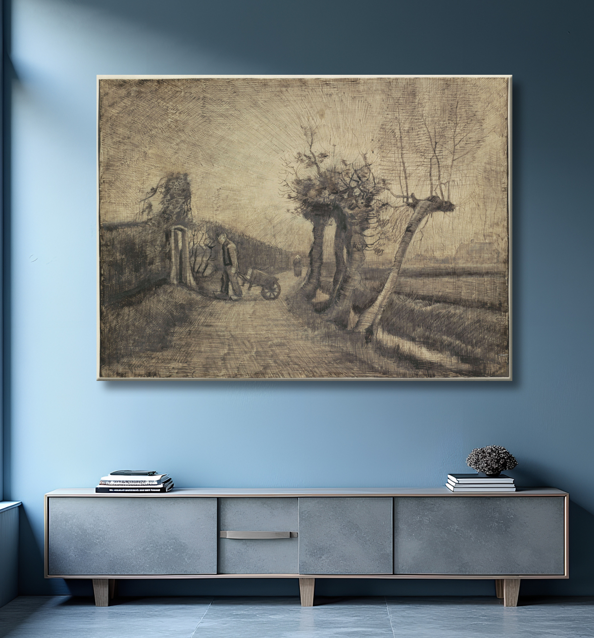Reproduction Route derrière le jardin du presbytère à Nuenen de Vincent van Gogh avec decor