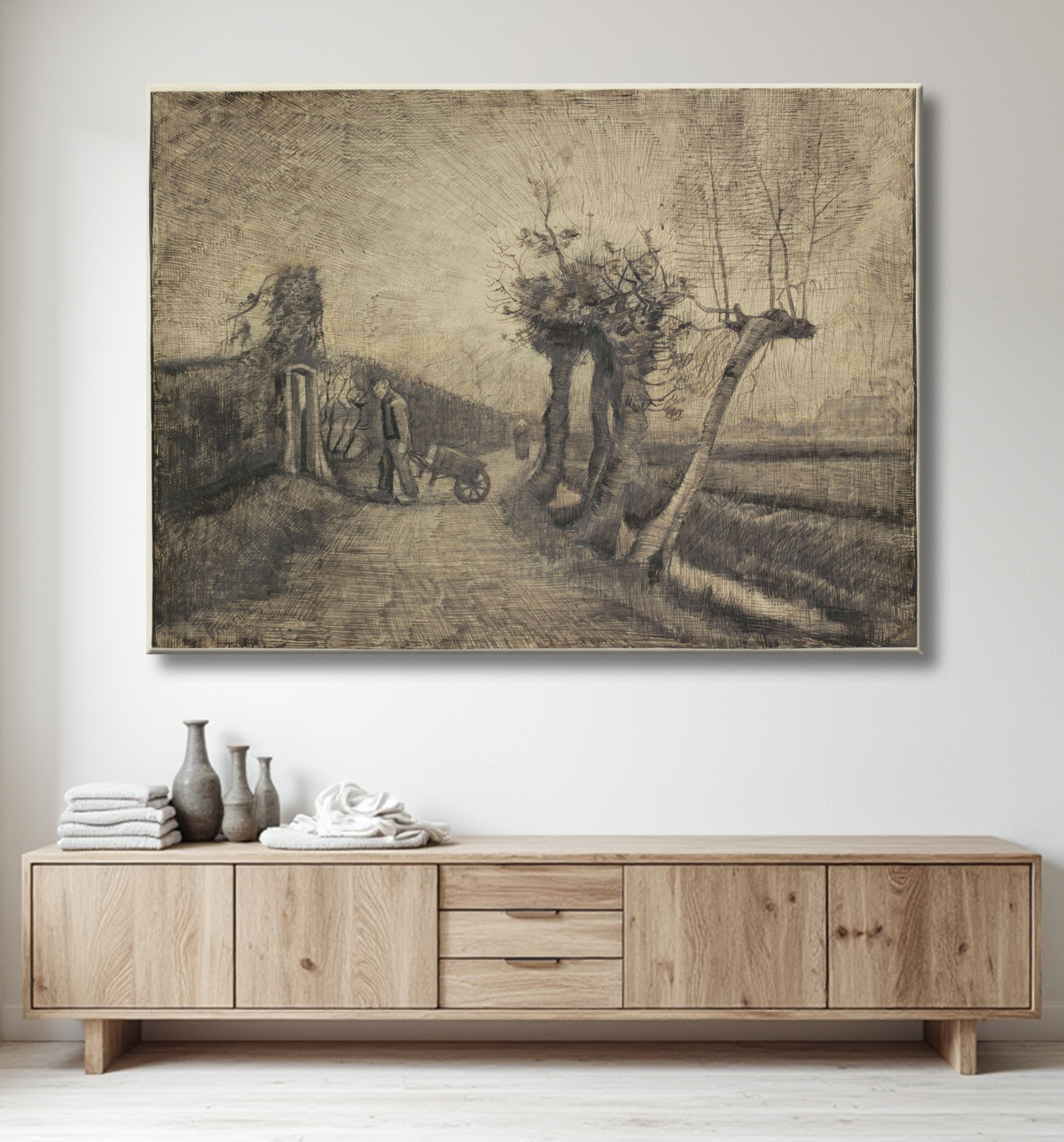 Reproduction Route derrière le jardin du presbytère à Nuenen de Vincent van Gogh avec decor