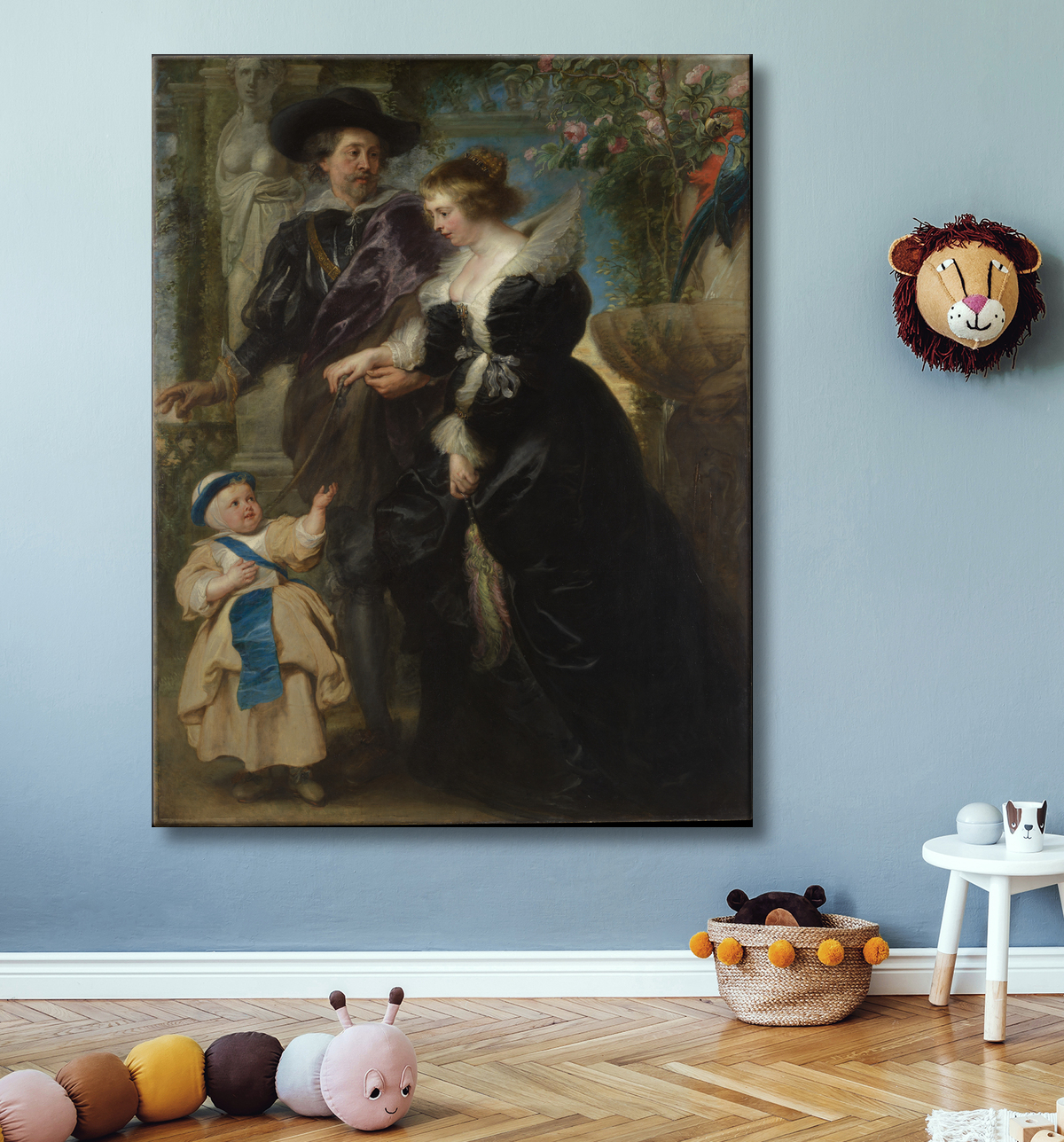 Reproduction Rubens, Helena Fourment (1614-1673) et leur fils Frans (1633-1678) de Peter Paul Rubens avec decor