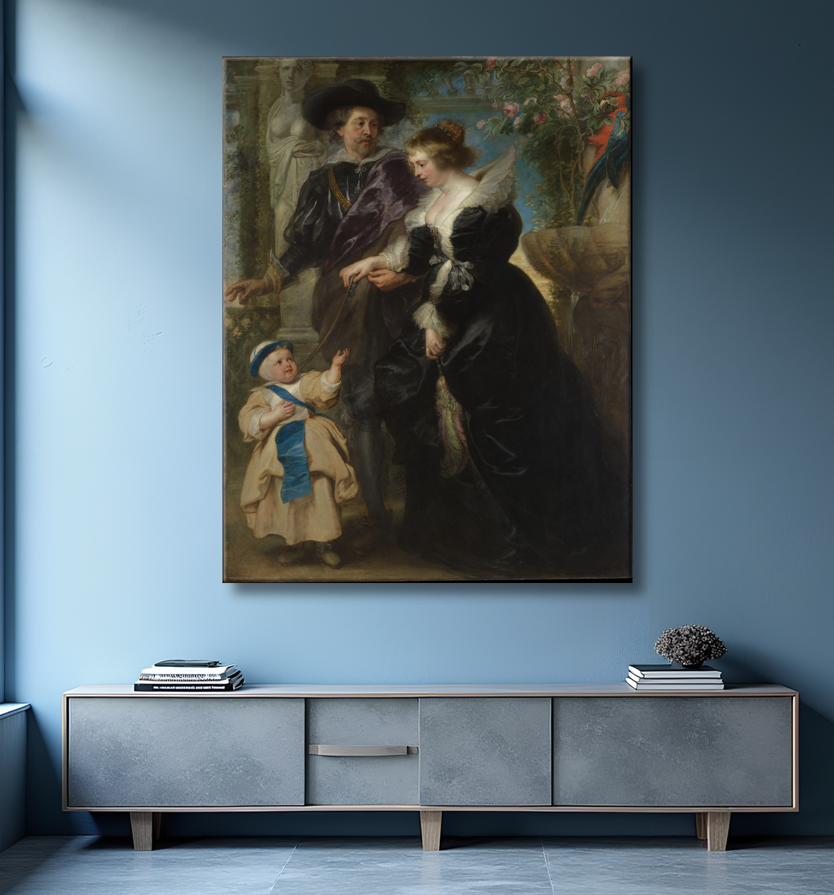 Reproduction Rubens, Helena Fourment (1614-1673) et leur fils Frans (1633-1678) de Peter Paul Rubens avec decor