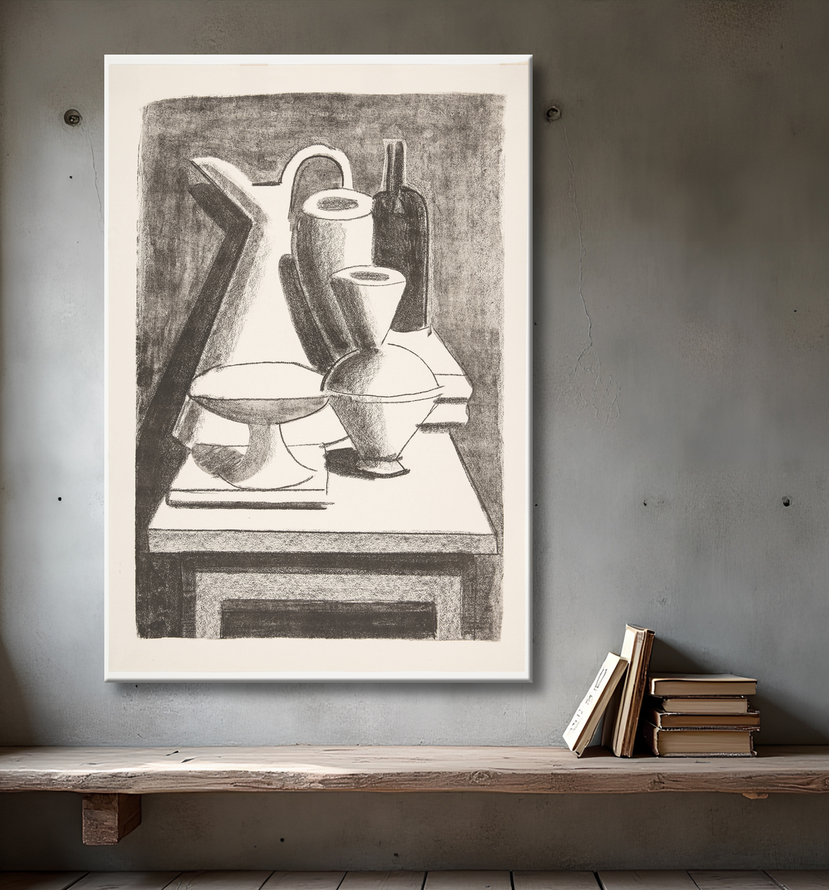 Reproduction S'aligner. Cruche, bouteille etc. de Lundstrøm, Vilhelm avec decor