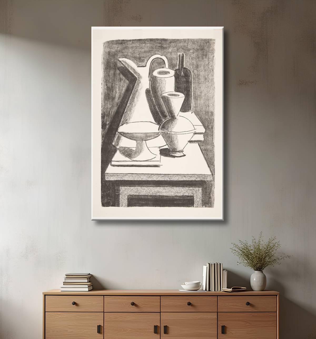 Reproduction S'aligner. Cruche, bouteille etc. de Lundstrøm, Vilhelm avec decor