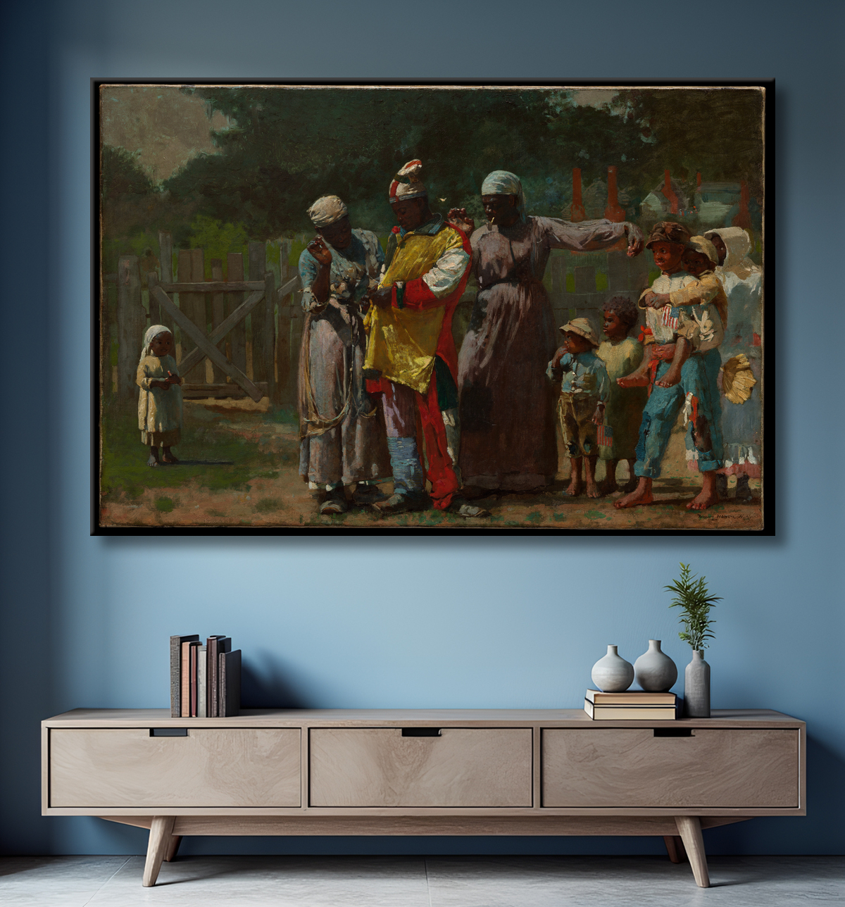 Reproduction S'habiller pour le carnaval de Winslow Homer avec decor