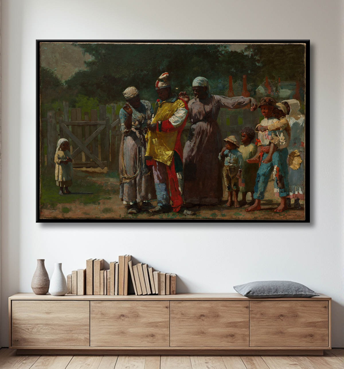 Reproduction S'habiller pour le carnaval de Winslow Homer avec decor