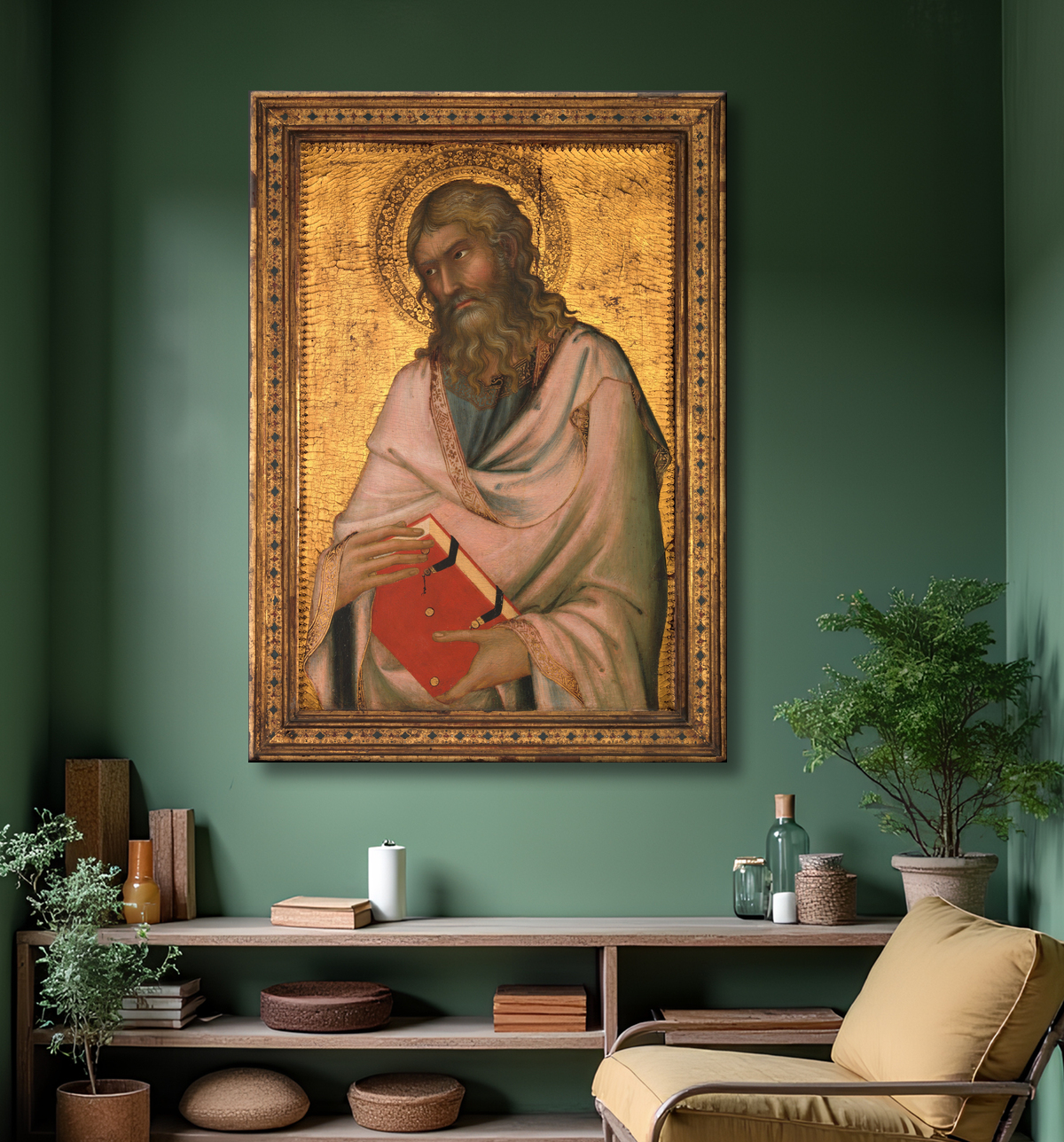 Reproduction Saint André de Simone Martini avec decor
