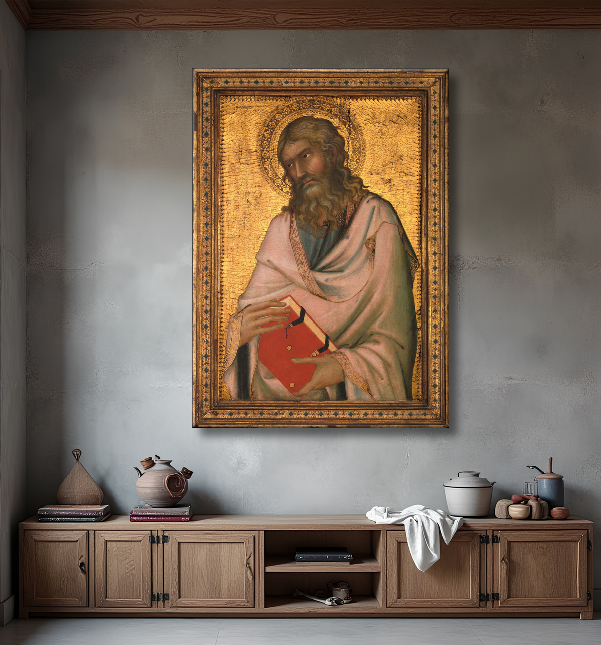 Reproduction Saint André de Simone Martini avec decor
