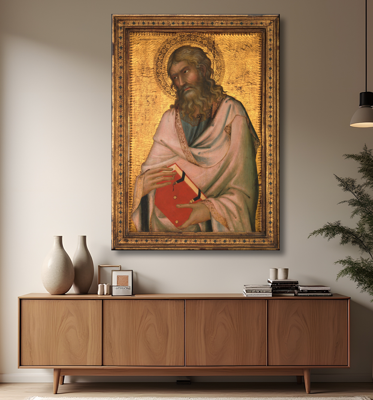 Reproduction Saint André de Simone Martini avec decor